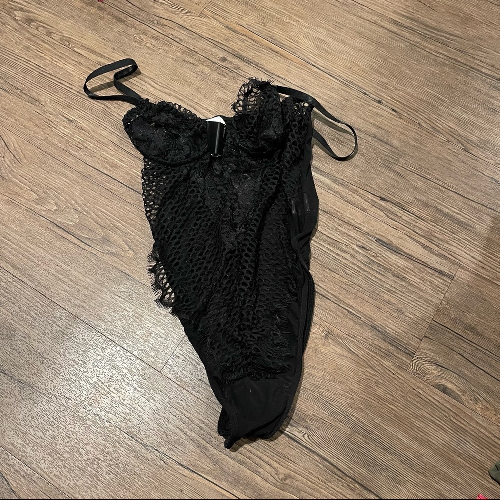 Nasty Gal | Such a Mesh Black Bodysuit in Black - Picture 2 of 10